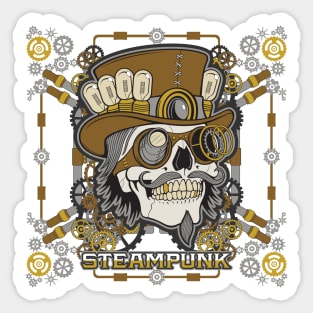 Steampunk Mechanical Skull Sticker